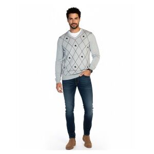 Express Design Studio Men's 100 % Merino Wool Argyle Sweater Size L